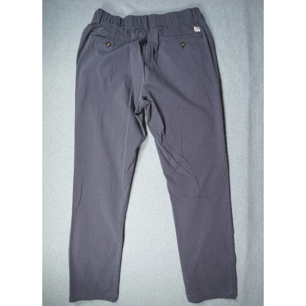 Marine Layer Pants Mens Small Gray Chino Slim Straight Fit Elastic Waist Casual